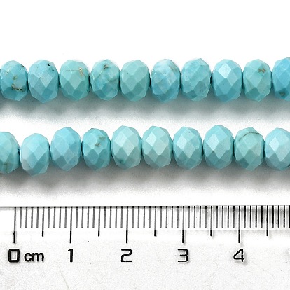 Dyed Natural Howlite Beads Strands, Faceted Rondelle