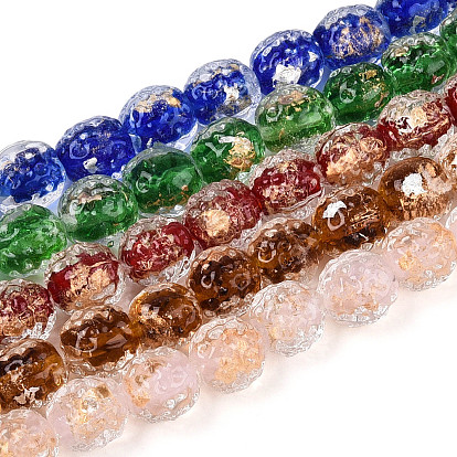 Бусины лэмпворк , сусального золота стеклянные бусины, баррель