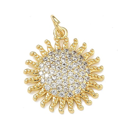 Латунные микропаве прозрачные подвески с фианитом, солнечные чары, без свинца и без кадмия, стойки покрытие, долговечный