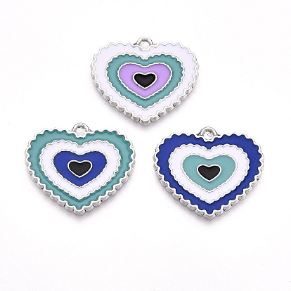 Подвески из эмали и сплава, платина, без кадмия и без свинца, шарма сердца