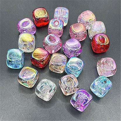 UV Plating Acrylic Beads, Cube