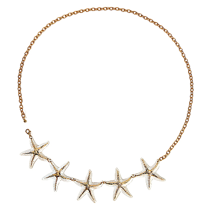 Цепи для тела в виде морских звезд из богемского сплава с белой эмалью и железными звеньями для женщин