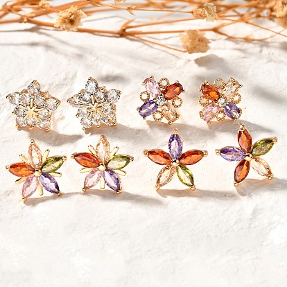 Латунные микро проложить серьги стержня кубического циркония, без кадмия и без свинца, долговечный, золотые