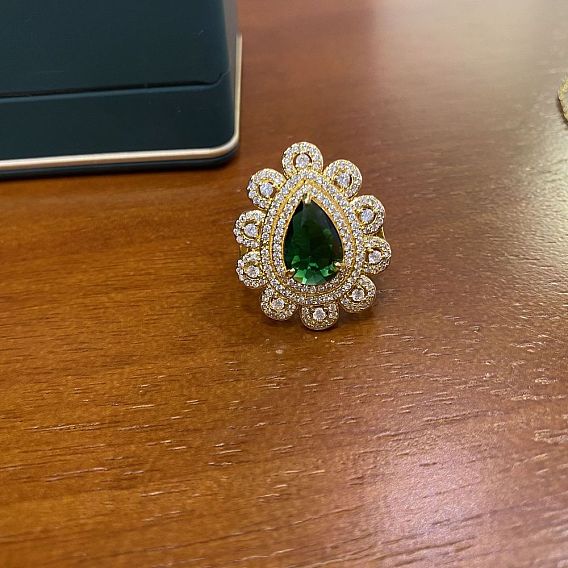 Каплевидная форма 201 нержавеющая сталь со стразами кольца для пальцев