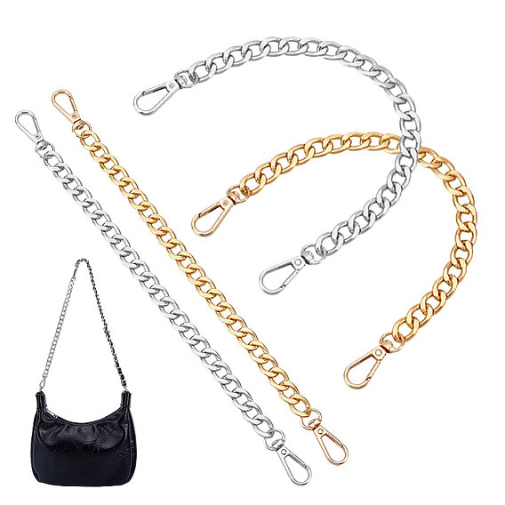 4шт 2 цвета алюминиевая сумка с цепочкой для снаряжения плечевые ремни, с поворотными застежками сплава, для аксессуаров для замены сумок