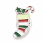 Christmas Sock Enamel Pin, Alloy Badge for Backpack Clothes, Platinum