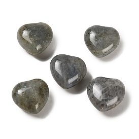 Natural Labradorite Heart Love Stone, Healing Pocket Palm Stone for Reiki Balancing
