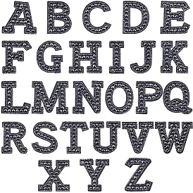 Патчи со стразами из смолы алфавита, буква a~z утюжить/пришить аппликации, аксессуары для костюма, для одежды, сумка брюки