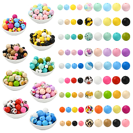 90 шт. 9 стили круглые силиконовые фокусные бусины