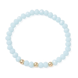 Регулируемые браслеты из стекла и 304 бусин из нержавеющей стали, стрейч браслеты