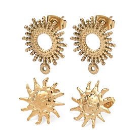 304 Выводы серьги из нержавеющей стали шпилька, с петлей, ионное покрытие (ip), солнце