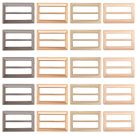 20шт 4 цвета пряжки из сплава, пряжки-регуляторы с тремя скользящими фиксаторами, прямоугольные