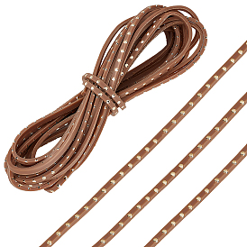 Flat Leather Craft Shoemaker Cord with Metal Rivet, Shoe Sole Edge Welt Strip Accessories