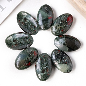 Natural Bloodstone Palm Stones, Flat Round Healing Stone, Massage Tools