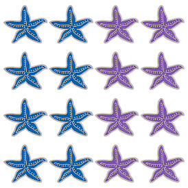 16 шт. 2 цвета самоклеящиеся нашивки с компьютерной вышивкой на ткани с изображением морских звезд, аксессуары для костюма, аппликация