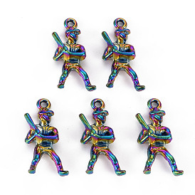 Rainbow Color Alloy Pendants, Cadmium Free & Nickel Free & Lead Free, Human