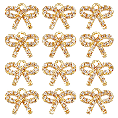 12 латунные подвески шт., со стразами, бантом