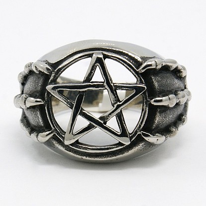 Personalized 304 Stainless Steel Star Rings for Men