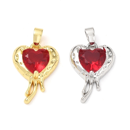 Латунные микро проложить кубического циркония подвески, без кадмия и без свинца, сердце