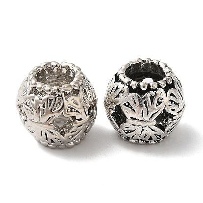 Стойки покрытие сплава европейские шарики, без кадмия, без никеля и без свинца, бусины с большим отверстием, Rondelle с бабочкой