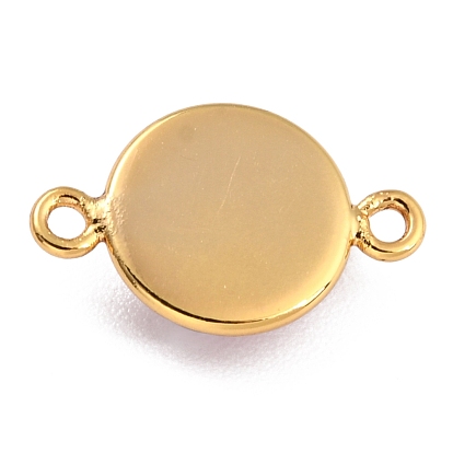 Conectores de eslabones de esmalte de latón chapado en oro, larga duración plateado, plano y redondo con mal de ojo