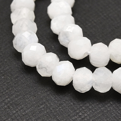 Natural Rainbow Moonstone Beads  Strands, Faceted, Rondelle