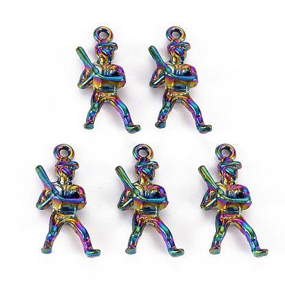 Rainbow Color Alloy Pendants, Cadmium Free & Nickel Free & Lead Free, Human