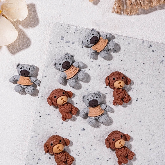 Непрозрачные кабошоны из смолы, мультфильм медведь