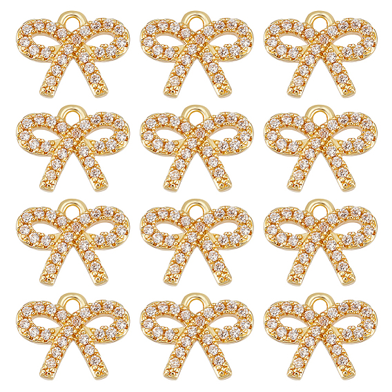 12 латунные подвески шт., со стразами, бантом