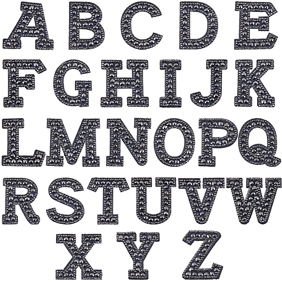 Патчи со стразами из смолы алфавита, буква a~z утюжить/пришить аппликации, аксессуары для костюма, для одежды, сумка брюки