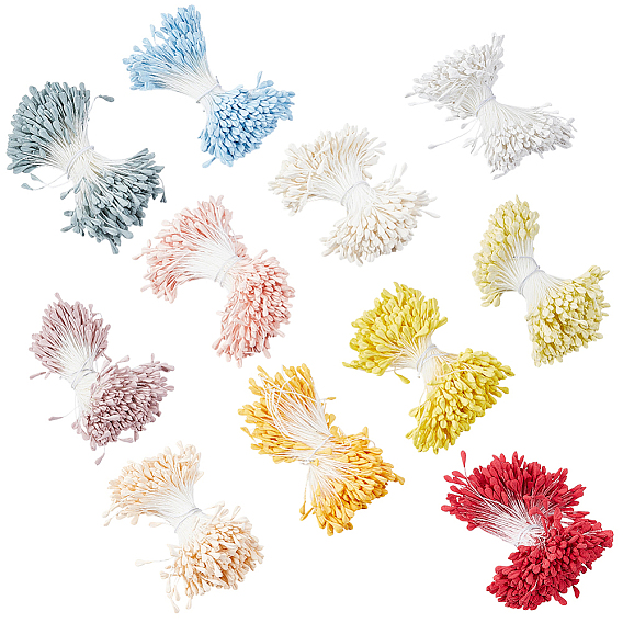 11 paquetes 11 colores yeso con cordón de algodón núcleo de flor artificial