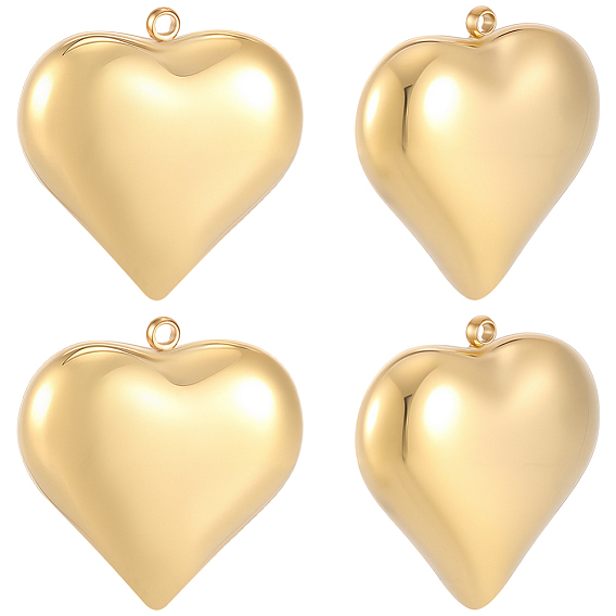 8pcs 316 pendentifs en acier inoxydable chirurgical, cœur