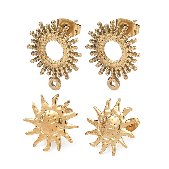 304 Выводы серьги из нержавеющей стали шпилька, с петлей, ионное покрытие (ip), солнце