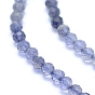 Natural Iolite Beads Strands, Faceted, Round