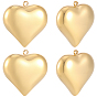 8pcs 316 pendentifs en acier inoxydable chirurgical, cœur