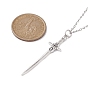 Alloy Sword Pendant Necklace with 304 Stainless Steel Cable Chains