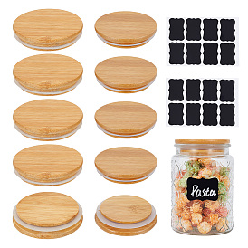 Крышки для бутылок из бамбука, многоразовые защитные крышки, с ПВХ-наклейкой
