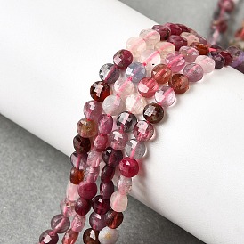 Natural Colorful Spinel Beads Strands, Faceted Square Cut, Flat Round