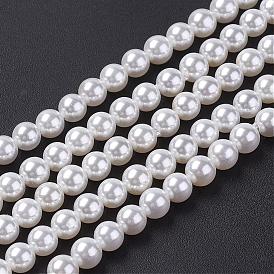 Shell Pearl Bead Strands, Grade A, Round