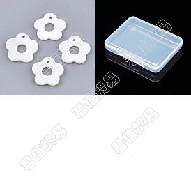 50pcs breloques coquillages d'eau douce, fleur
