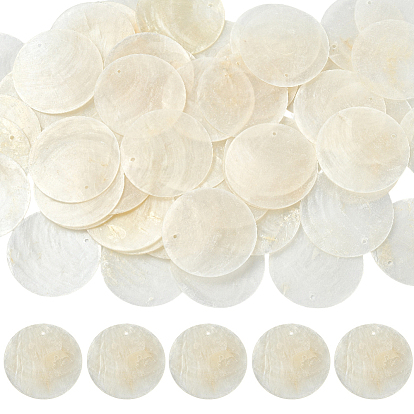 60 шт. плоские круглые подвески из ракушек капиз
