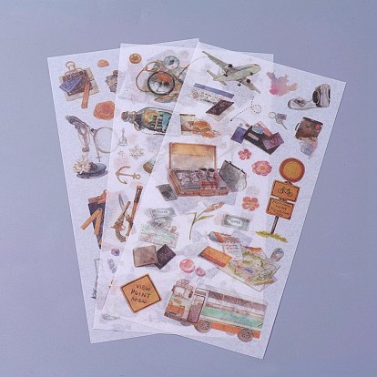 Scrapbook Stickers, Self Adhesive Picture Stickers, Tools/Stamp/Peking Opera & Chinese Character/Retro Items Pattern