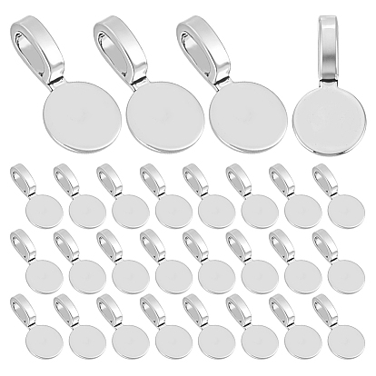 120шт. тибетский стиль сплав клей на плоской подложке подвесные петли, плоско-круглые, без кадмия и без свинца