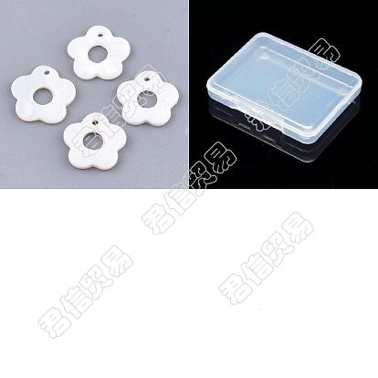 50pcs breloques coquillages d'eau douce, fleur