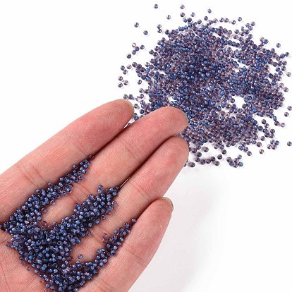 12/0 Grade A Round Glass Seed Beads, Transparent Inside Colours