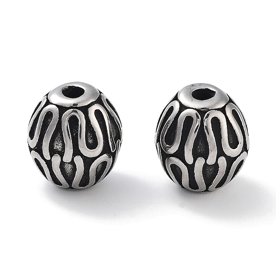 304 из нержавеющей стали бусы, овальные