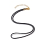 Eco-Friendly Korean Waxed Braided Polyester Cord Necklace Making, with Zinc Alloy Lobster Claw Clasps & Iron Chain Extender