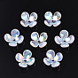 4-Petal Electroplate Acrylic Bead Caps, Flower