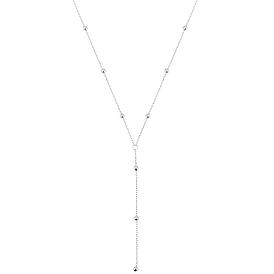 925 collier chaîne en argent sterling y pour femme 18 perles rondes plaquées or k long délicat collier en forme de y bijoux cadeau pour femme