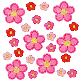 100 шт. 4 цвета полиэстеровые нитки для вышивки приклеиваемые/пришиваемые заплатки, аппликации из ткани, цветок